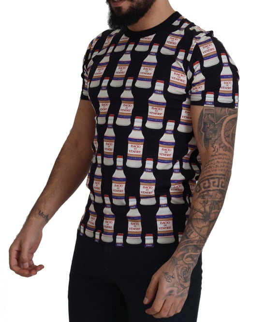 Dolce & Gabbana Black Bacio Di Venere Bomull Crew T-shirt för Män - Image 5