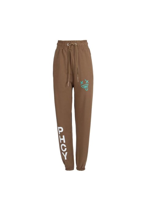 Pharmacy Industry Women's Chic Cotton Jersey Trousers with Logo Print