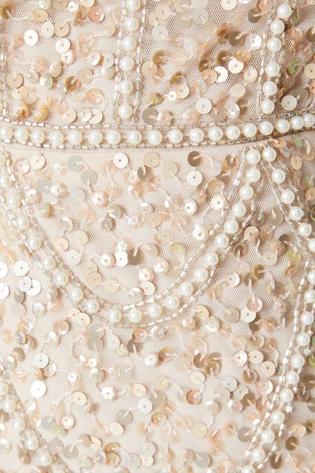 Cap Sleeve Pearl Embellished Pencil Dress - Image 5