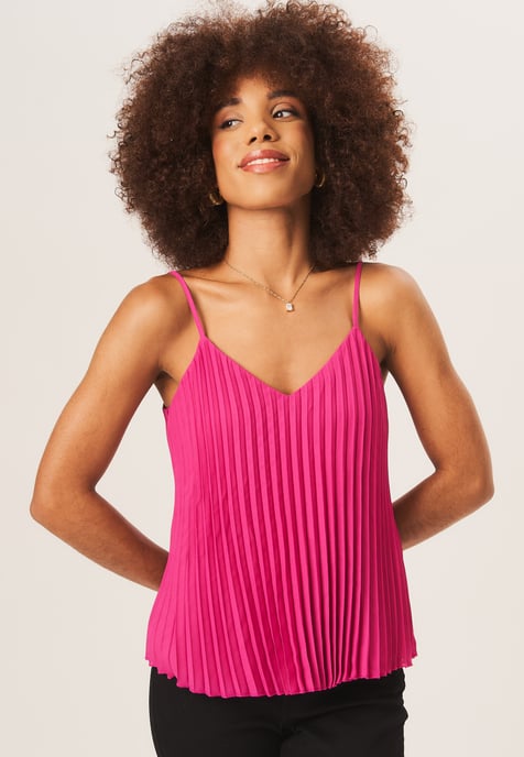 Strappy Pleated Cami Top