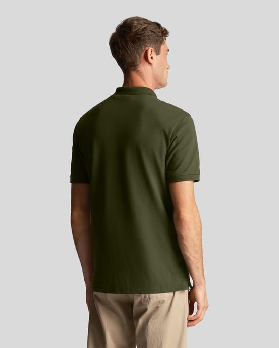 Lyle & Scott men's polo shirt with Co-Ordinates print in olive green