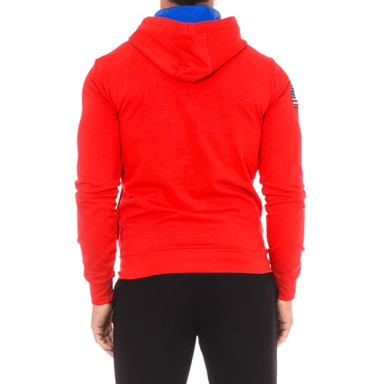 Long-sleeved sweatshirt with round neck, hood and zipper 52129 men