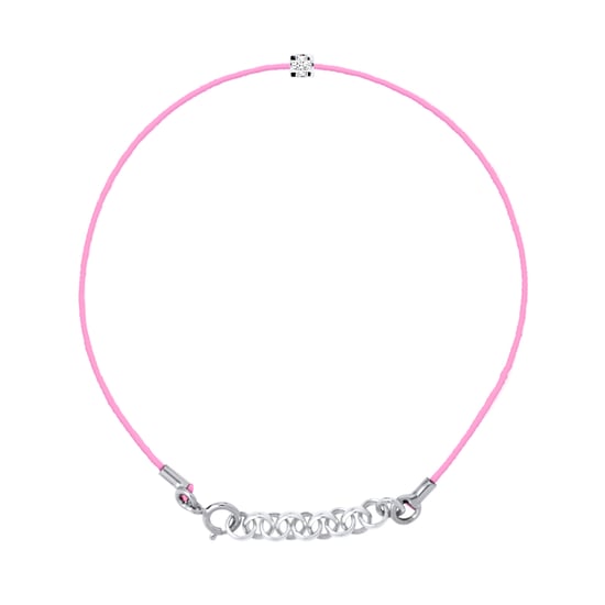 DIADEMA - Bracelet - Pink Nylon - Real Diamond