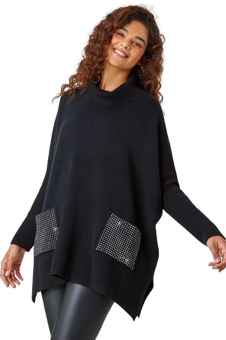 Sparkle Pocket Poncho Jumper - Image 1