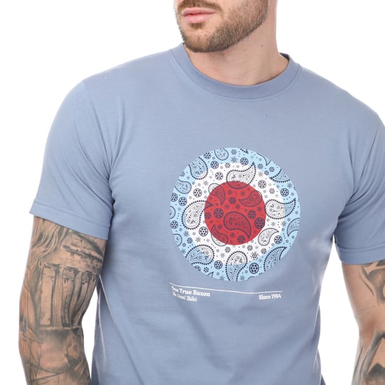 Men's One True Saxon Paisley T-Shirt in Blue - Image 3