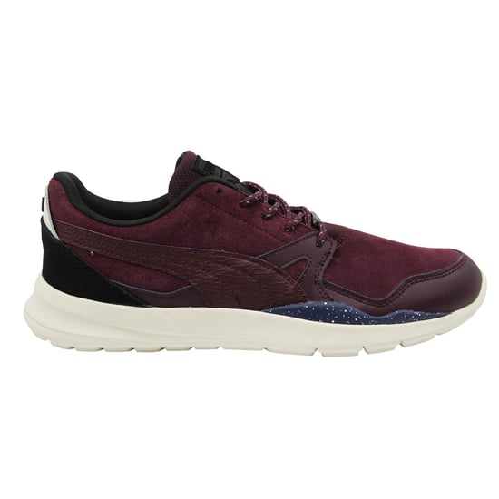 Puma Duplex Evo Camping Burgundy Leather Lace Up Mens Trainers 361921 01
