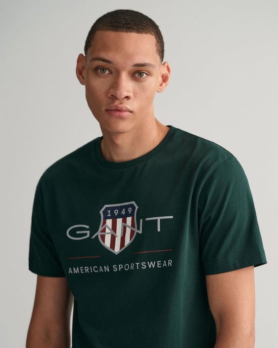 GANT Mens Regular Fit Short Sleeve Archive Shield T-Shirt - Image 3