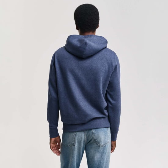 Men's Gant Embroidered Archive Shield Hoodie in Blue