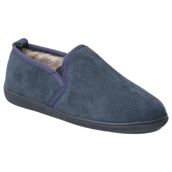 Hush Puppies Mens Arnold Slip On Leather Slipper (Navy) - Image 1