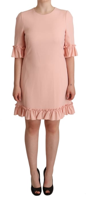 Dolce & Gabbana Kvinnors Rosa Volangärmar Viskos Klänning - Image 4