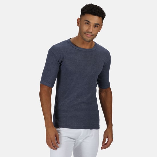 Regatta Mens Thermal Underwear Short Sleeve Vest / T-Shirt (Denim Blue) - Image 2