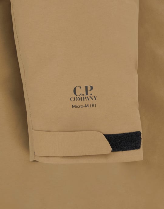Men's C.P. Company Micro Hooded Down Parka Jacket in Beige - Image 4