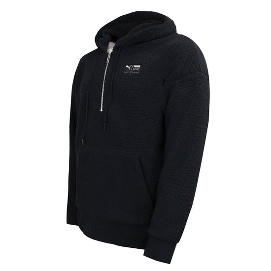 Puma Graphic Logo Long Sleeve Black Mens Sherpa Hoodie 577693 01