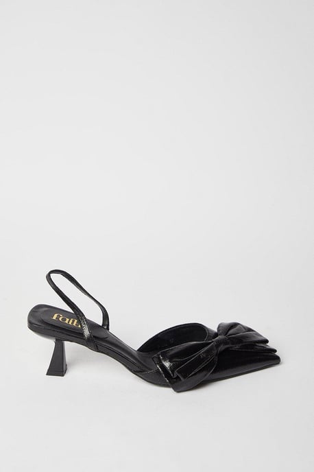 Faith: Cindy Bow Detail Slingback Court Shoes - Image 2