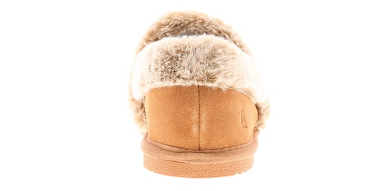 Hush Puppies Womens Slippers Full Fluffy Ariel Suede Leather tan - Image 4
