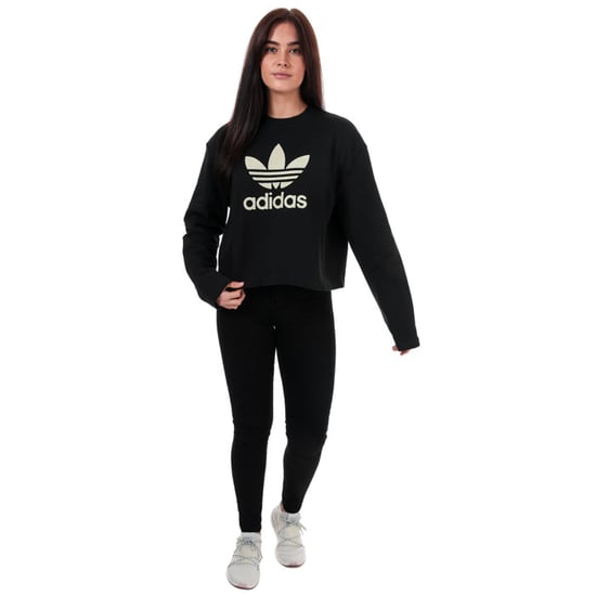 Women's adidas Originals Premium Crew Sweatshirt in Black - Image 3