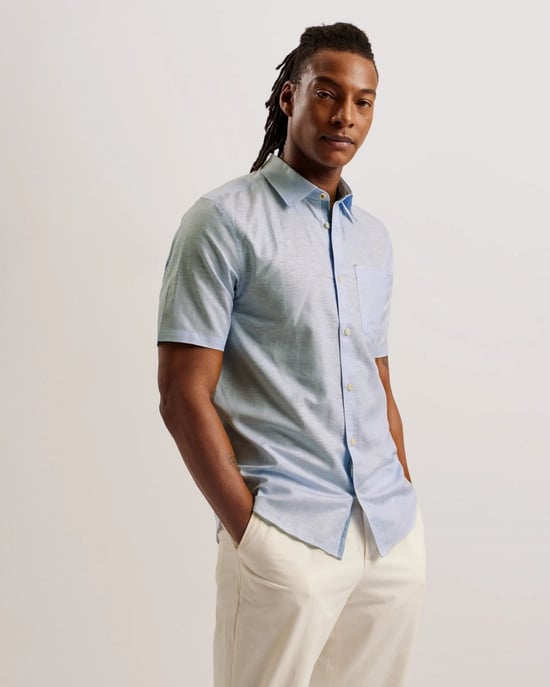 Ted Baker Palomas Mens Short Sleeve Linen Shirt - Image 1
