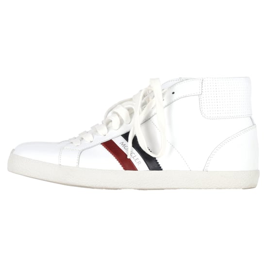Moncler Monte Carlo Randiga Högtoppssneakers i Vitt Läder - Image 6