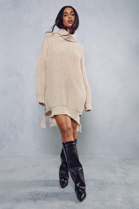 Rib Knit Oversized Jumper Dress