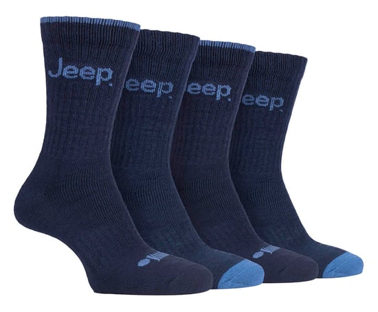 JEEP - 4 Pairs Mens Anti Blister Thick Cushioned Luxury Boot Socks - Image 1