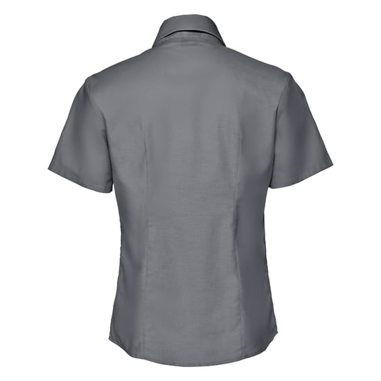 Russell Collection Womens/Ladies Oxford Short-Sleeved Shirt (Oxford Blue) - Image 3