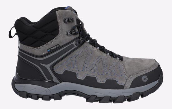 Hi-Tec V-Lite Explorer WP Koe Suède Leren Heren Wandelschoenen Antraciet/Grijs/Donkerblauw - Image 1