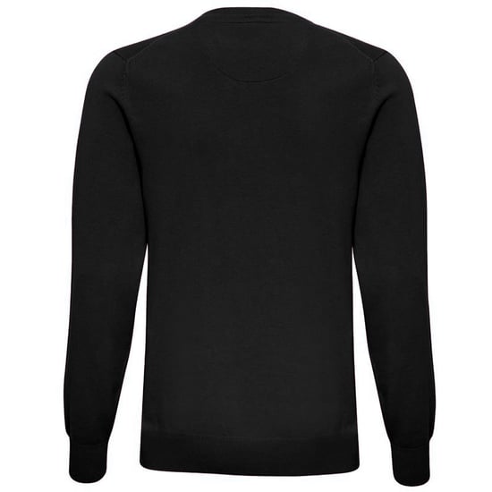 Asquith & Fox Mens Cotton Rich V-Neck Sweater (Black)