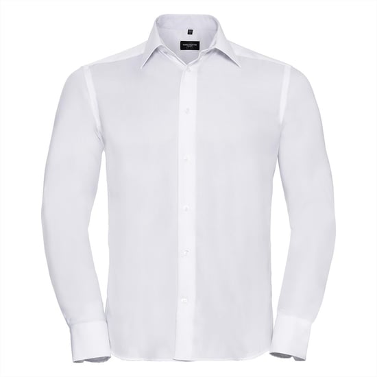 Russell Collection Mens Long Sleeve Ultimate Non-Iron Shirt (White) - Image 1