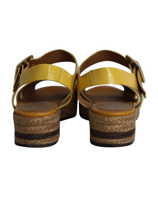 Fendi Cross Ankle Strap Sandals in Multicolor Patent Leather - Image 4