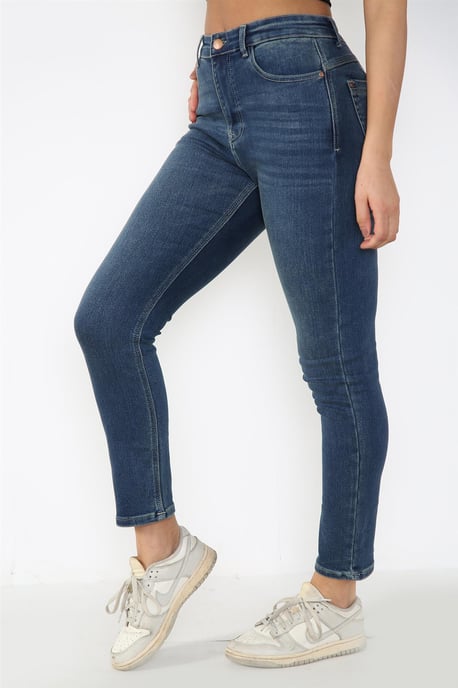 Dames Magic Shaping Skinny Fit Jeans met hoge taille in blauw - Image 3