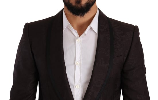 Dolce & Gabbana Herrar Lila Jacquard Enkelknäppt SICILIA Blazer - Image 4