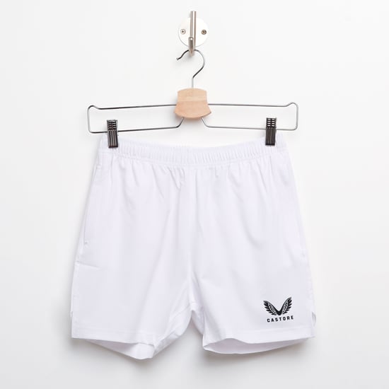 Boy's Castore Junior Woven Training Shorts in White - Image 1
