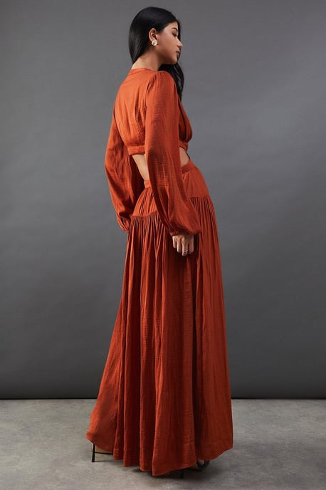 Premium Satin Open Back Maxi Dress