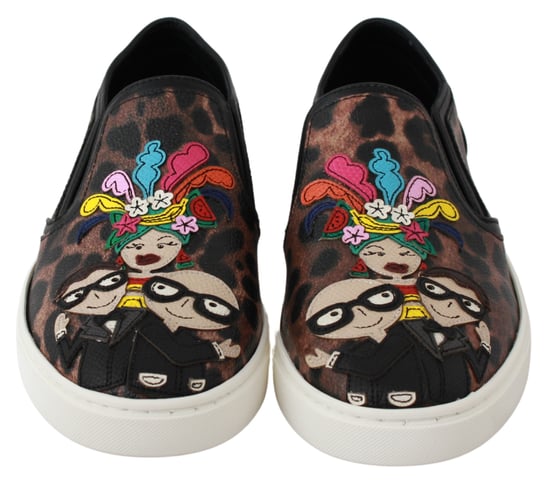 Dolce & Gabbana Women's Leather Leopard #dgfamily Loafers Shoes - Image 2