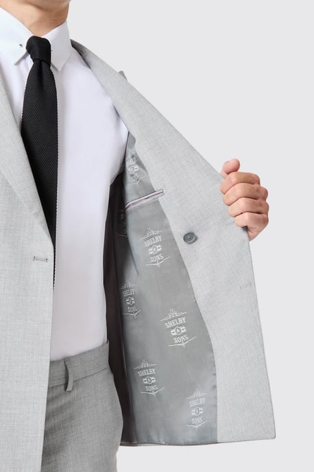 Atkinson Slim Fit Grey Double Breasted Jacket