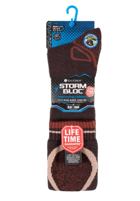 Mens Extra Long Knee High Wool Blend Thermal Boot Socks for Wellies - Image 2