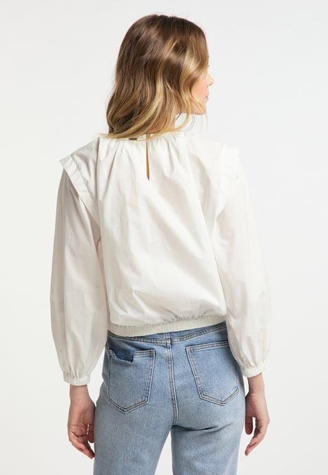 Dreimaster Blouse Dames wolwit - Image 4