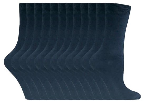 Vanliga bomullsstrumpor för damer | 12 par Multipack | Sock Snob | Tunna bekväma färgglada ankelstrumpor för damer - Marin - Image 1