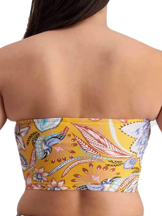 Sunshine Bloom Soft Tube Bikini Top Golden