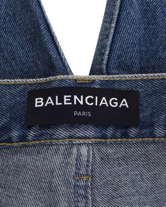 Balenciaga Slim Fit Versleten Jeans in Blauw Katoen - Image 3