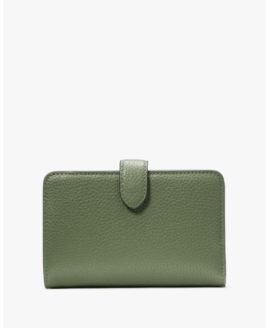 Lena Pebbled Leather Medium Compact Bifold Wallet
