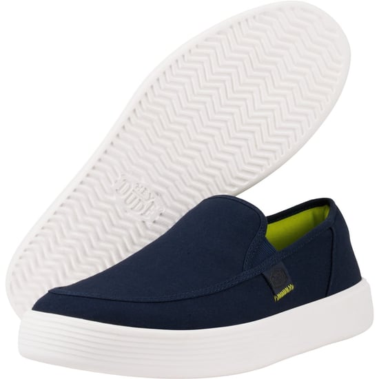 HEYDUDE Sunapee Canvas 100% Cotton Men's Navy/White Loafers - Image 3
