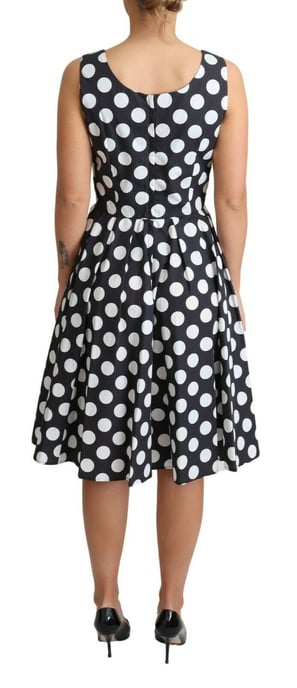 Dolce & Gabbana Women's Blue Polka Dotted Cotton A-Line Dress
