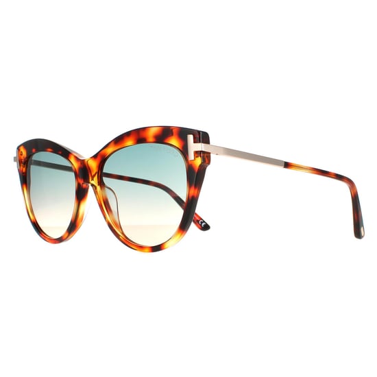 Tom Ford Cat Eye Womens Havana Green Gradient Kira FT0821