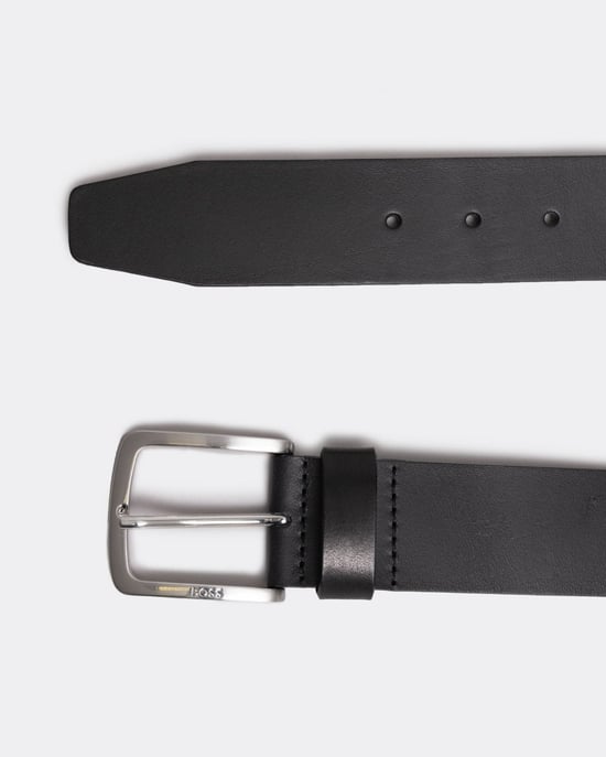 BOSS Orange Jor-V Italian-Leather Belt With Logo-Engraved Buckle - Image 2