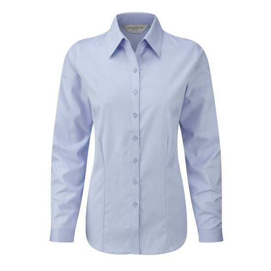 Russell Dames/Dames Visgraat Werkshirt met lange mouwen (Lichtblauw) - Image 1