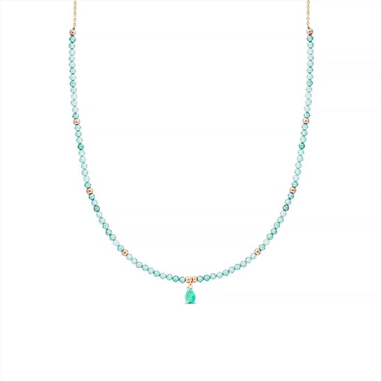 Necklace Luxenter athat made of metal alloy and amazonite 18K gold plated finish