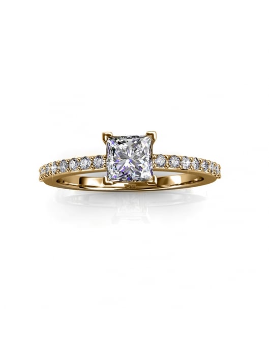 Eenvoudige vierkante ring - Oostenrijks kristal - Image 4