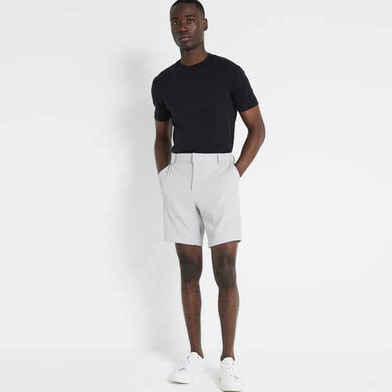 River Island Mens Plisse Shorts Grey Regular Fit