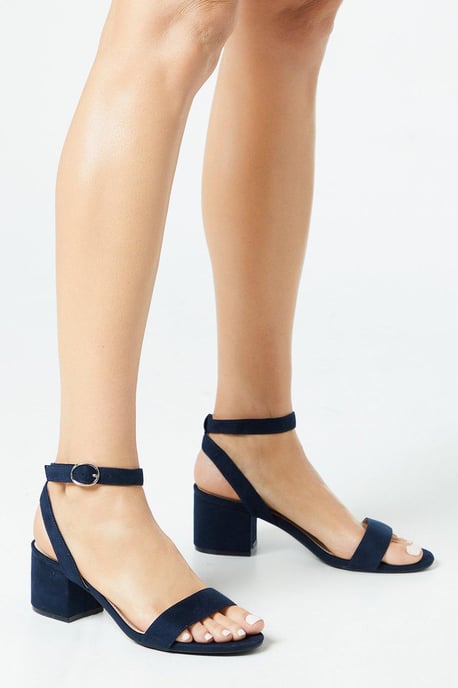 Wide Fit Tommi Barely There Mid Block Heel Sandals - Image 1